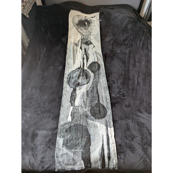 Eileen Fisher Unique Abstract Design Tencel Scarf 72 x 17" - Picture 5 of 8
